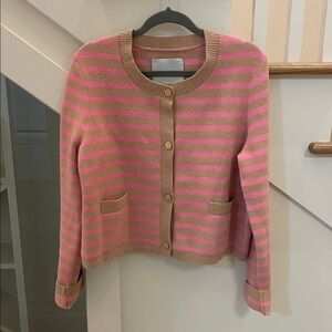 NWT NVLT Anthropologie Pink and Tan Striped Women's Sweater